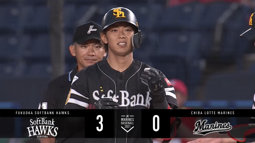 4回表・H今宮 センター前にチーム47イニングぶりのタイムリーヒットを放つ!!