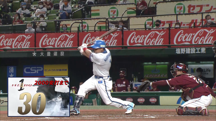 1回裏・L栗山 通算1970安打目はE田中将からのタイムリー!!