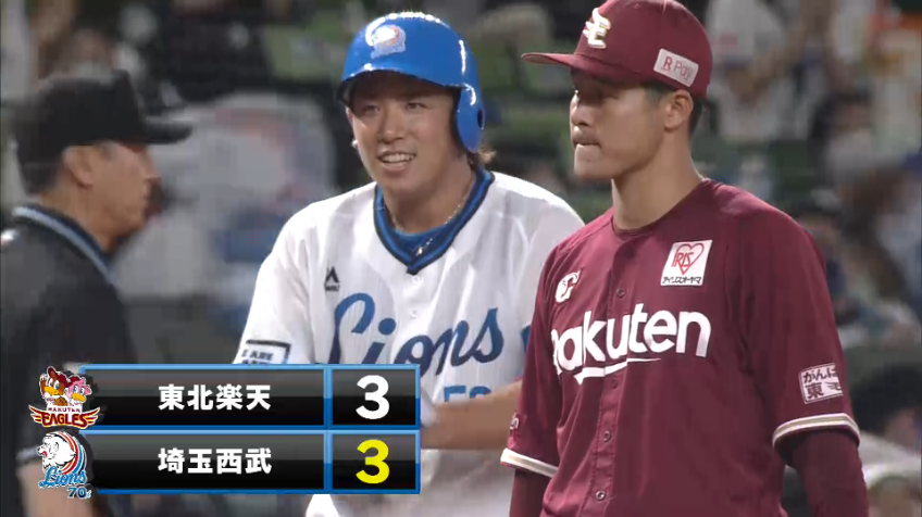 4回裏・L愛斗 特大のタイムリー3ベースで再びの同点!!