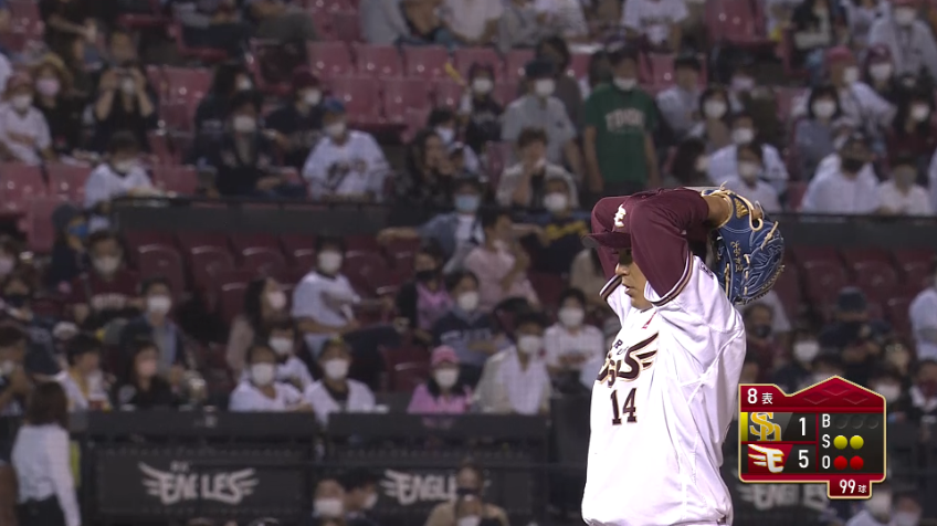 8回表・E則本 8回9奪三振1失点の好投!!