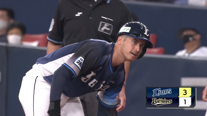 4回表・Lブランドン 二遊間を破るタイムリーで点差を広げる!!