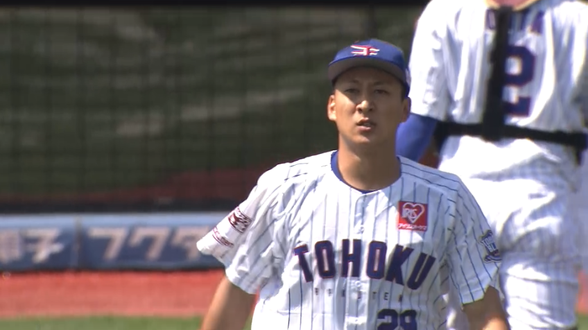 1回表・E高田孝 プロ初登板で最初のバッターを打ち取る!!