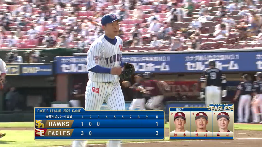 3回表・E西口 切れ味抜群の変化球で3者連続三振を奪う!!