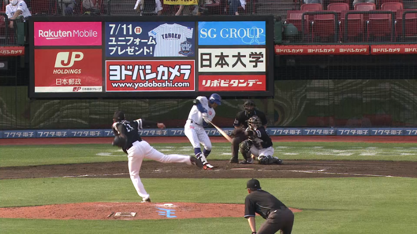 8回裏・H津森 内角の厳しい球で空振り三振を奪う!!