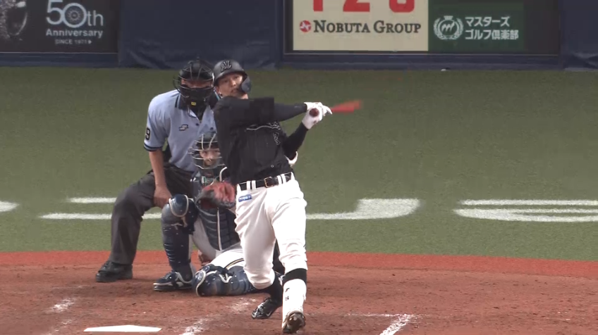 4回表・M中村 1アウト3塁の好機で技ありの一打!! 点差を広げ勢いにのる!!