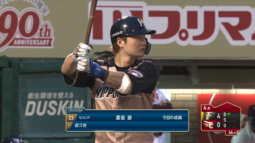 4回表・F渡邉 バックスクリーンへ飛び込む今季第2号ソロホームラン!!