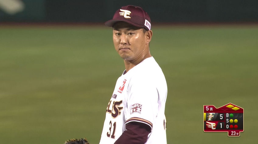 5回表・E福井 ピンチを招くも3者連続三振で切り抜ける!!