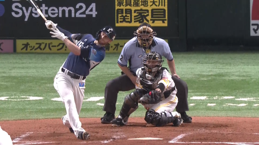 7回表・Lスパンジェンバーグ 遂に均衡破れる!! ライトスタンドへのホームランで先制!!