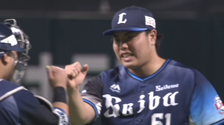 9回裏・L平良 プロ野球新記録!! 39試合連続無失点!!