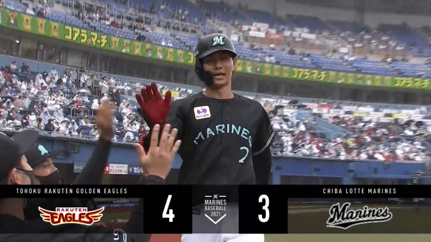 3回裏・M藤原 放物線が美しい今季第1号HR!!