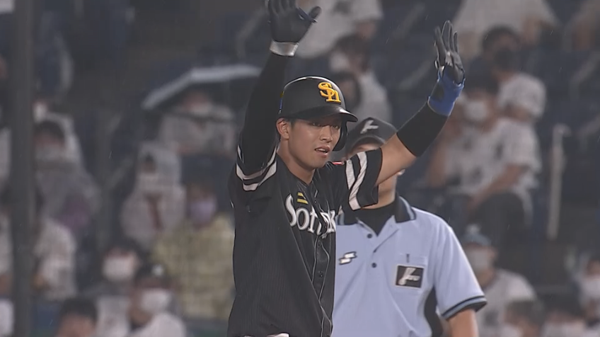 7回表・H九鬼 今季初打席、初球をとらえレフトへタイムリーヒットを放つ!!