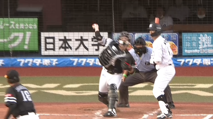 1回裏・H甲斐 キャノン炸裂!! 見事な送球で盗塁阻止成功!!