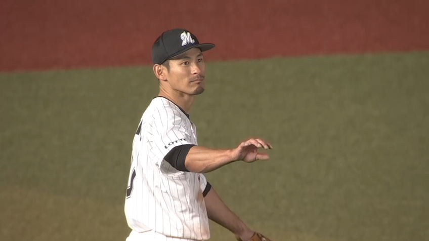 6回表・M荻野貴 レフトフライをダイビングキャッチ!! 華麗な守備で魅せる!!