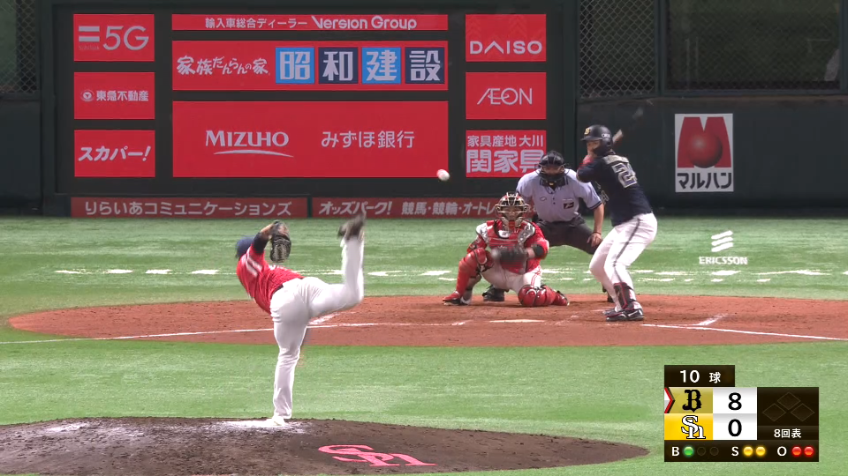 8回表・H尾形 流れを引き寄せる投球!! きっちり3人で抑えた!!