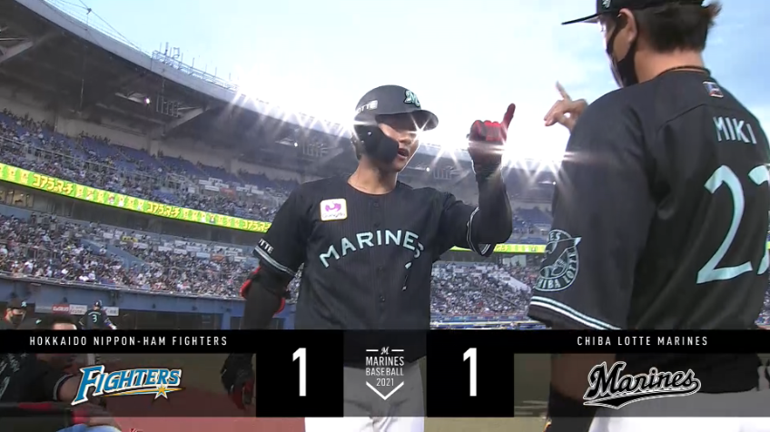 5回裏・M藤原 第2号ソロホームランをライトに放ち同点!!