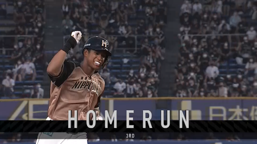 6回表・F万波 勝ち越しとなる2ランホームランを左中間へ放つ!!