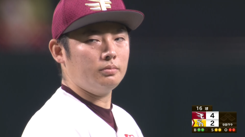 9回裏・E松井 圧巻の3者連続三振で試合終了!! Eは連勝で前半戦を終える!!