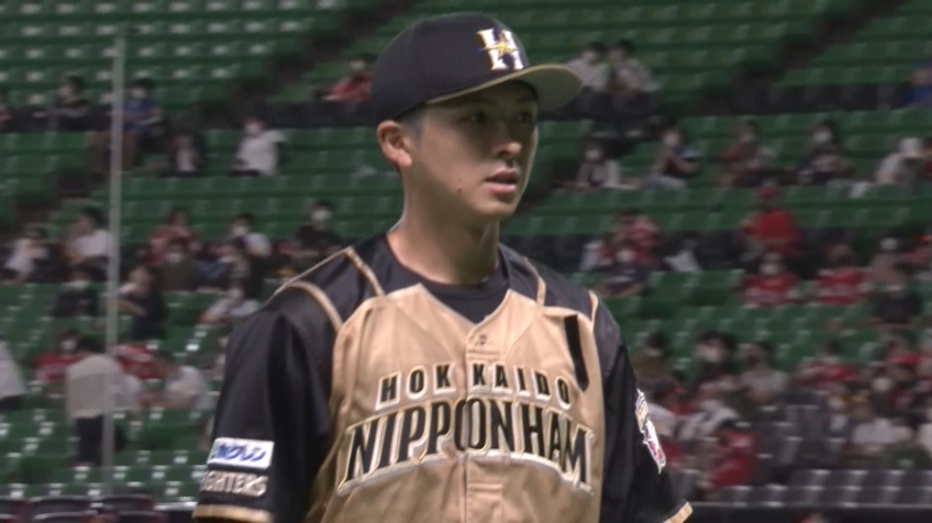 6回裏・F上沢 3者連続三振で10個目の奪三振!!