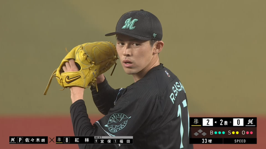 2回表・M佐々木朗 2者連続三振を奪う!!