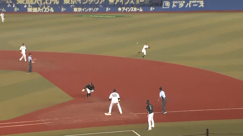 7回裏・B宜保 セカンドライナーからダブルプレーを奪う!!