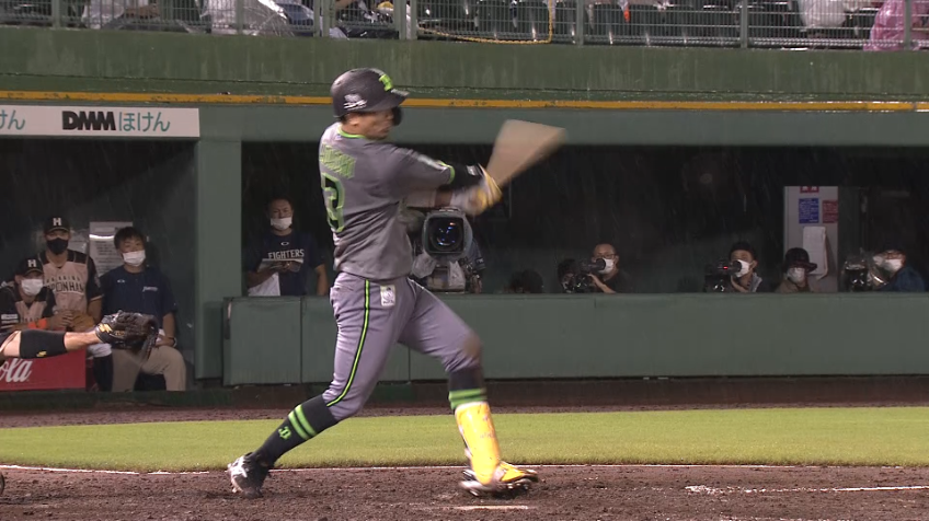 5回裏・B安達 勝ち越し打!! レフトの頭上を越えるタイムリー2ベースヒット!!