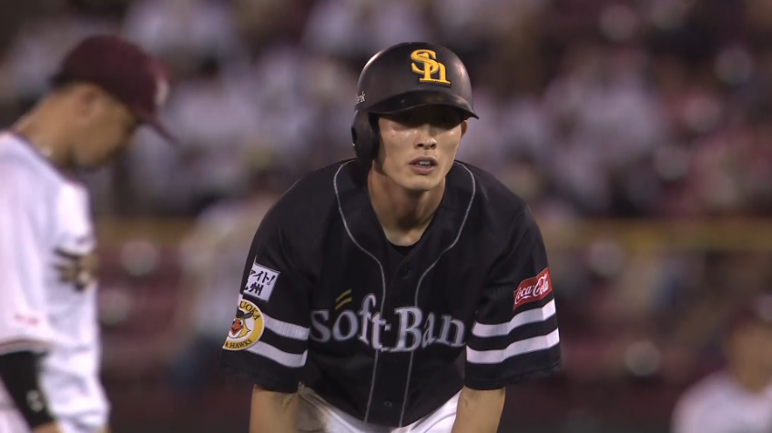 9回表・H周東 見事に盗塁を決める!!