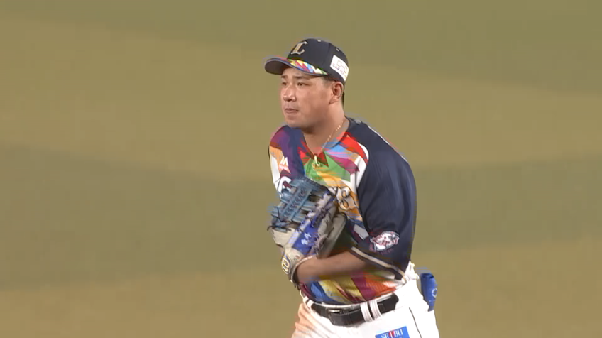 8回裏・L愛斗 見事な返球でライトゴロ完成!!