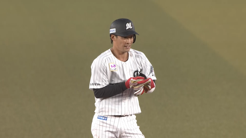 3回裏・M加藤 移籍後初ヒットは右中間への2ベースヒット!!