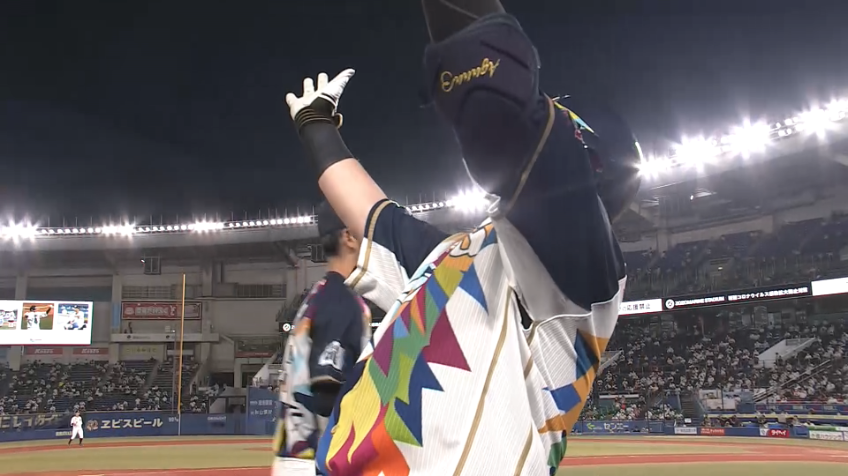 4回表・L山川 2試合連続の一発!! レフトスタンドへ先制の3ランホームランを放つ!!