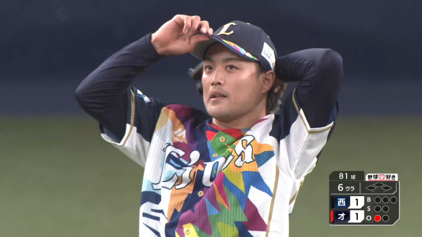 6回裏・L松本 ズバッと決まったストレート!! タイミングをずらすプロの技!!