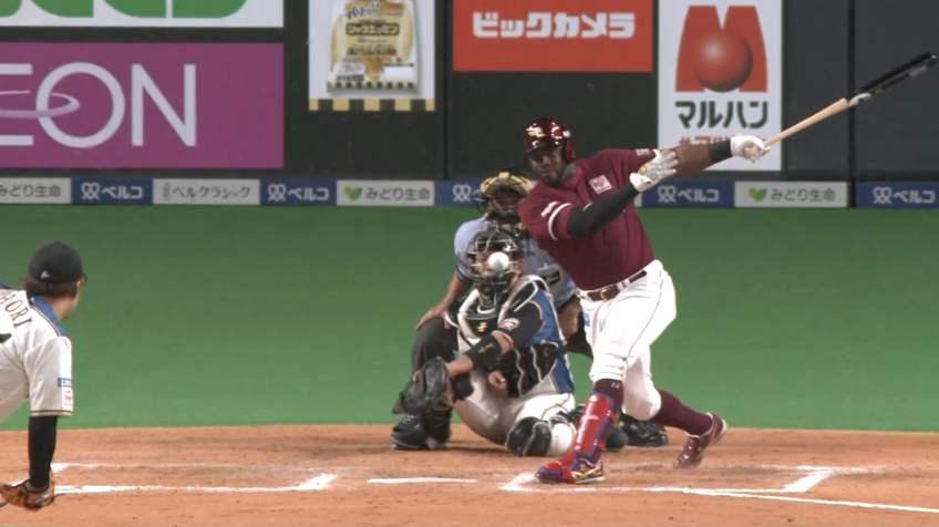 7回表・Eカスティーヨ 代打起用に応えチャンスメイクのヒット!!