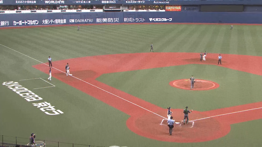 8回表・L外崎・森 バッテリーの意表を突きダブルスチール成功!!