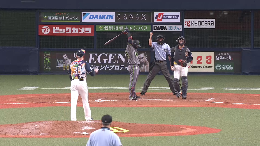 9回裏・Lギャレット 最後は三振を奪ってゲームセット!!