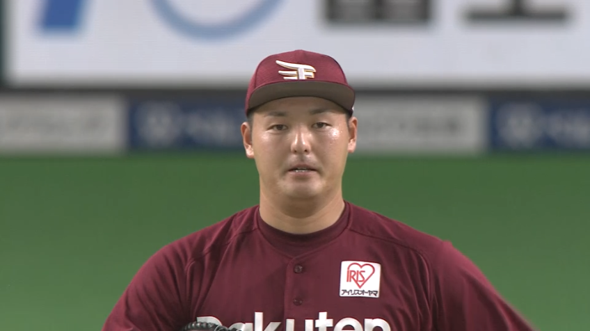 7回裏・E安樂 ズバッと決まるスライダー!! 3球で三振を奪う!!