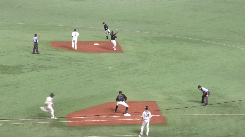 1回裏・Mロメロ 一打先制のピンチでH栗原をゲッツーに仕留める!!