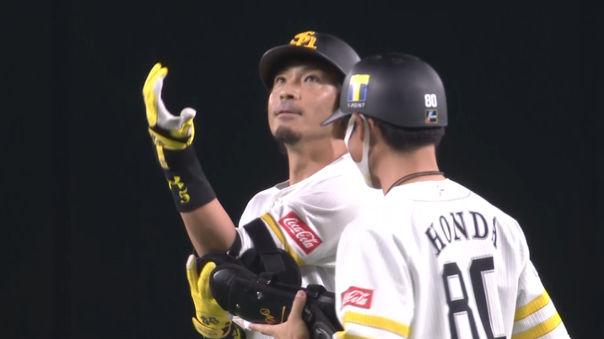 8回裏・H松田 値千金の代打勝ち越しタイムリー2ベースヒット!!