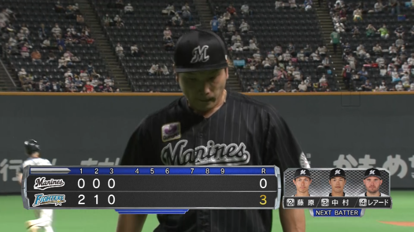 3回裏・M岩下 この試合初めて3者凡退に抑える!!