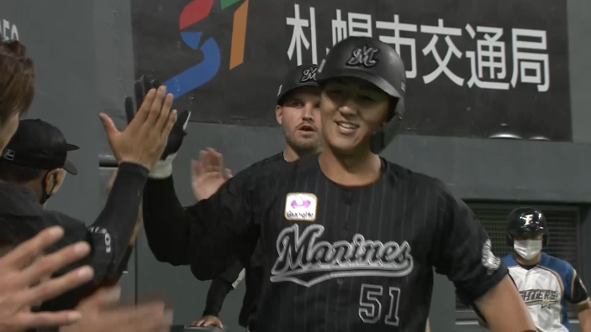 6回表・M山口 豪快な一発!! センターへの2ランホームランで勝ち越し!!