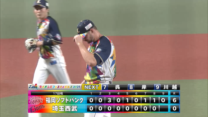 9回表・Lダーモディ このイニングを無失点に抑える好リリーフ!!