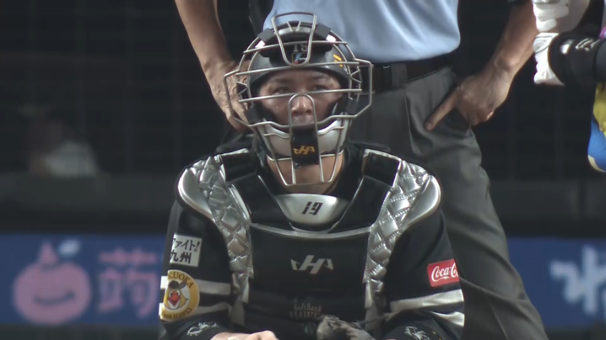 3回裏・H甲斐 甲斐キャノン炸裂!! ストライク送球で源田を刺す!!