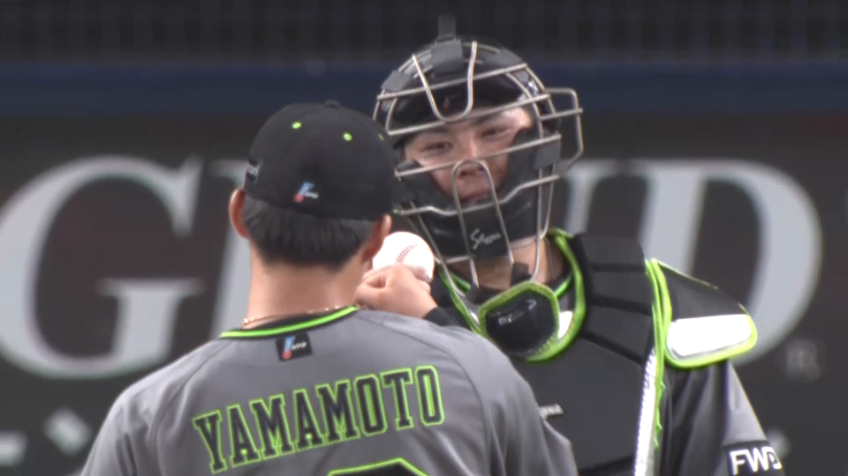 9回表・B山本 H柳田から2個目の空振り三振を奪い完封勝利!!