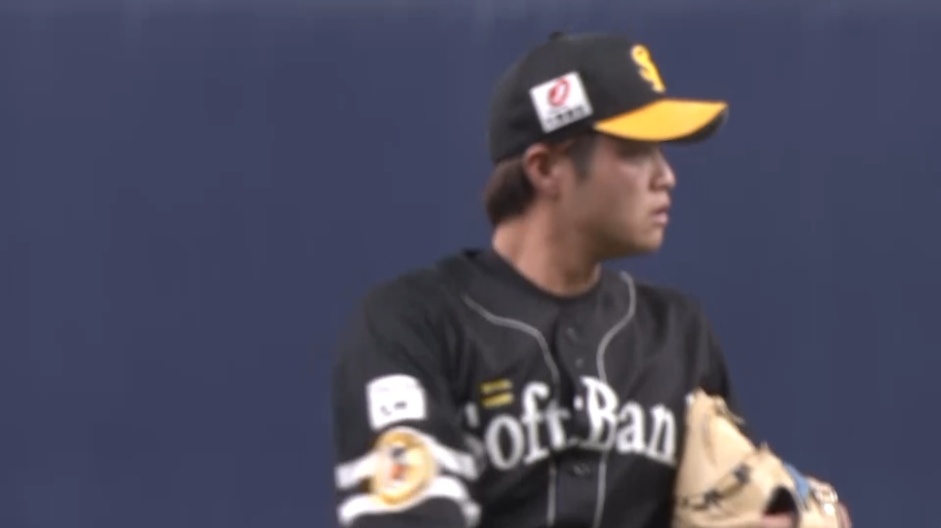 8回裏・H甲斐野 流れを渡さない圧巻の3者連続三振!!