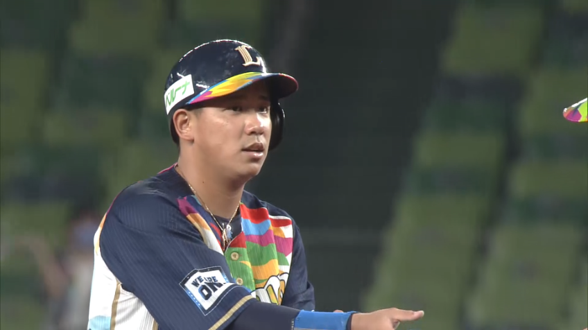 7回裏・L愛斗 ライトの頭上を越えるタイムリー2ベースヒット!!