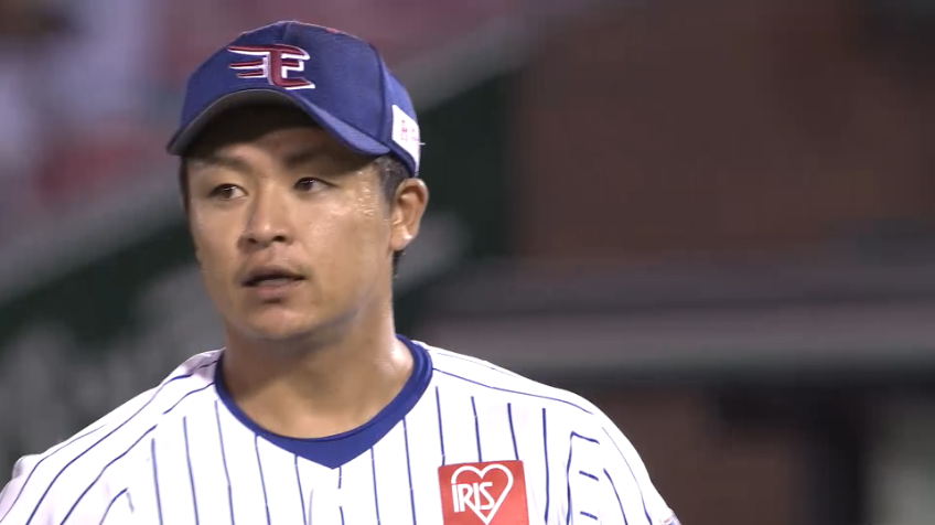 7回表・E酒居 3者連続三振の完璧なピッチングを見せる!!