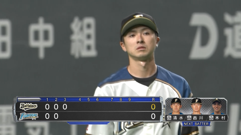 3回表・F上沢 2アウト1,3塁のピンチを無失点で切り抜ける!!