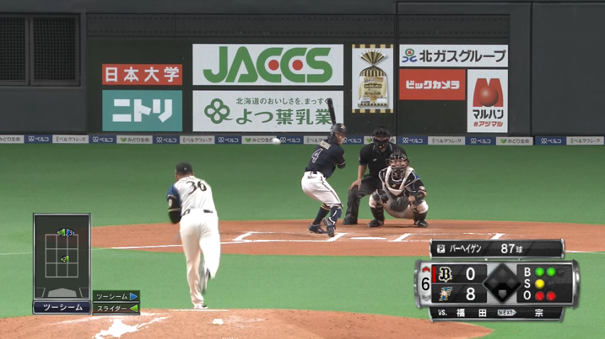 6回表・Fバーヘイゲン 6回1安打無失点の好投を見せる!!