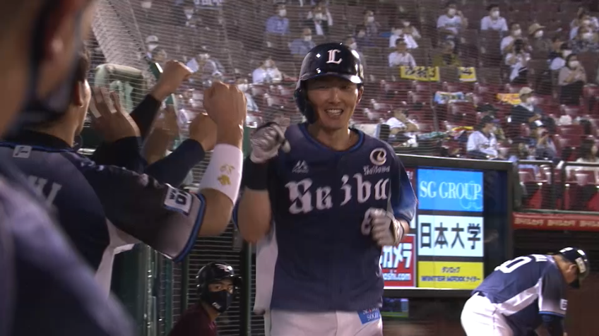 4回表・L森 フェンス直撃の同点タイムリー2ベースを放つ!!