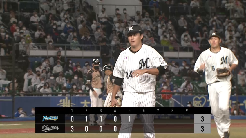 5回表・M東妻 見事な救援!! ノーアウト1,2塁のピンチの場面でマウンドに上がるも無失点に抑える!!