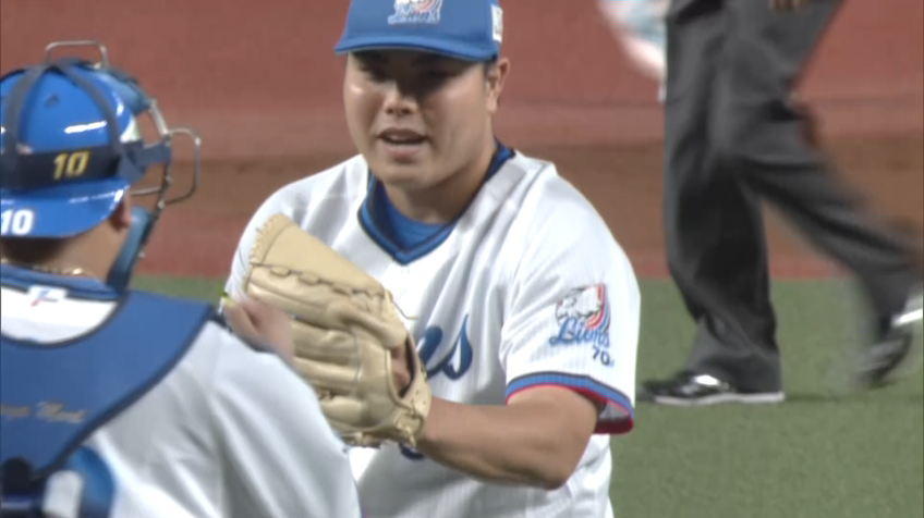 9回表・L平良 最後はズバッと空振り三振を奪い、逆転勝利を収める!!