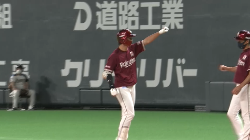 2回表・E辰己 センターへタイムリーヒットを放ち、さらに1点を追加する!!